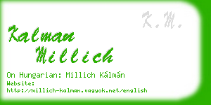 kalman millich business card